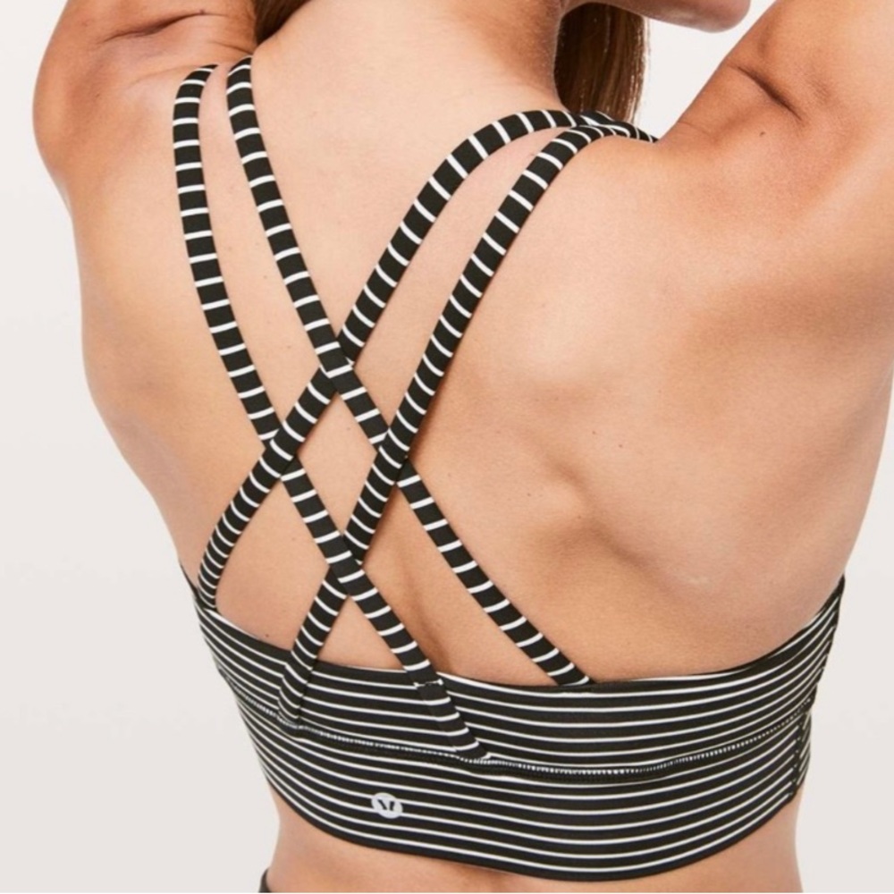 Lululemon Energy Bra Black & White Striped